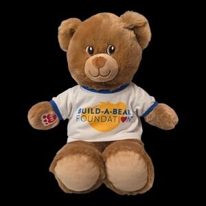 2020‎ Build-A-Bear Plush Brown Bear  w/Build-a-Bear Foundation Shirt